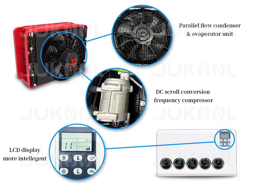 Feature of semi truck cab air conditioner